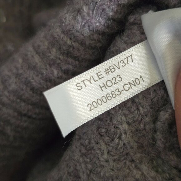 J.Crew Puff Sleeve Rhinestone Heathered Purple Supersoft Yarn Sweater Size XS - Picture 8 of 8